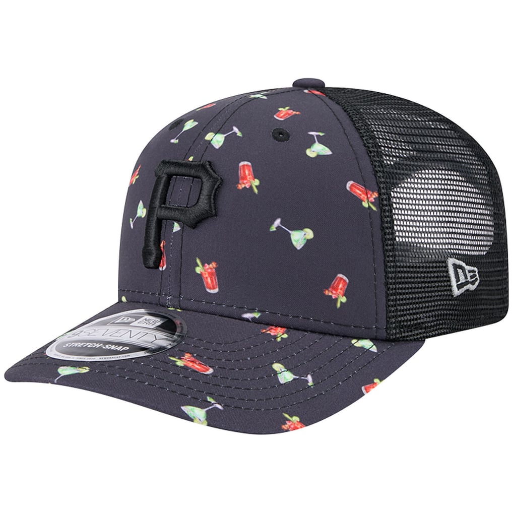 Pittsburgh Pirates New Era Adventure Drinks Pattern 9SEVENTY Stretch-Snap Hat - Navy