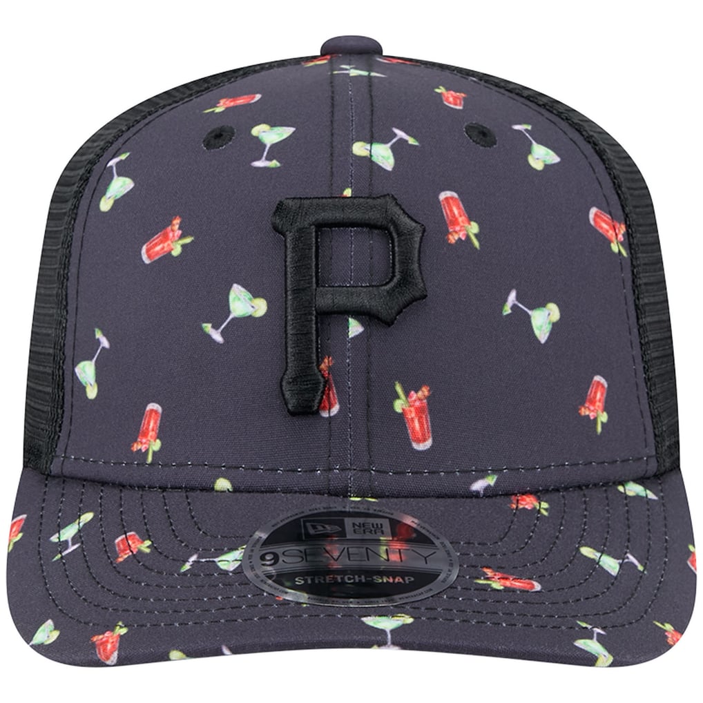 Pittsburgh Pirates New Era Adventure Drinks Pattern 9SEVENTY Stretch-Snap Hat - Navy