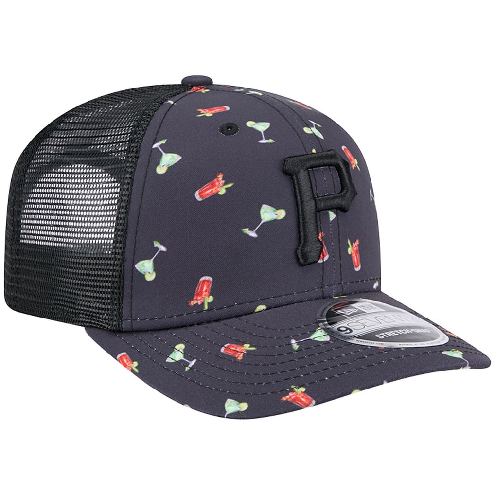 Pittsburgh Pirates New Era Adventure Drinks Pattern 9SEVENTY Stretch-Snap Hat - Navy