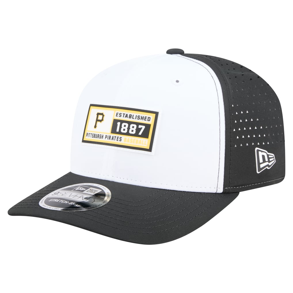Pittsburgh Pirates New Era Established Patch 9SEVENTY Adjustable Hat - White/Black