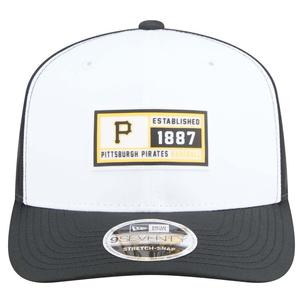 Pittsburgh Pirates New Era Established Patch 9SEVENTY Adjustable Hat - White/Black