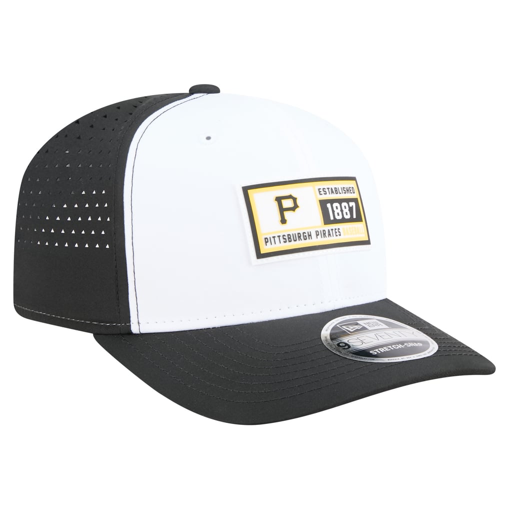 Pittsburgh Pirates New Era Established Patch 9SEVENTY Adjustable Hat - White/Black