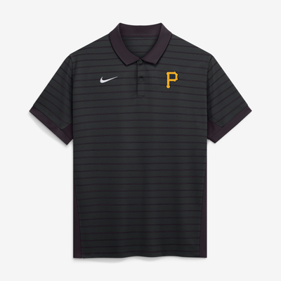 Pittsburgh Pirates Nike Authentic Collection Striped Victory Dri-FIT Polo - Black