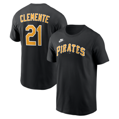 Roberto Clemente Pittsburgh Pirates Nike Cooperstown Collection Name & Number T-Shirt - Black