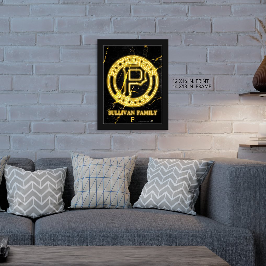 Pittsburgh Pirates Personalized 12" x 16" Framed Art Print