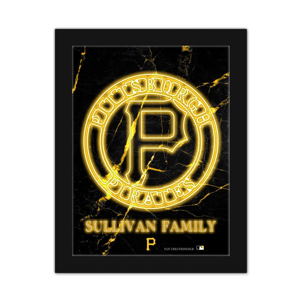 Pittsburgh Pirates Personalized 12" x 16" Framed Art Print
