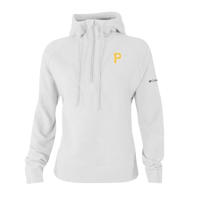 Pittsburgh Pirates Columbia Women's  Swingcraft Tri-Blend Half-Zip Hoodie - White