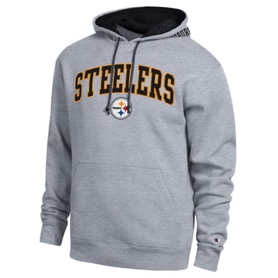  Pittsburgh Steelers Champion Contrast Hoodie - Heather Gray/Black