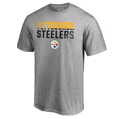 Pittsburgh Steelers Iconic Collection Fade Out T-Shirt II - Heather Gray