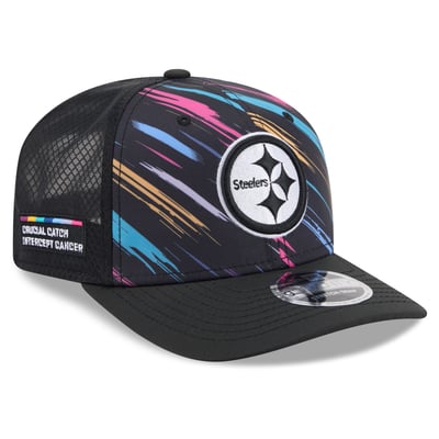 Pittsburgh Steelers New Era 2026 NFL Crucial Catch 9SEVENTY Adjustable Trucker Hat - Black