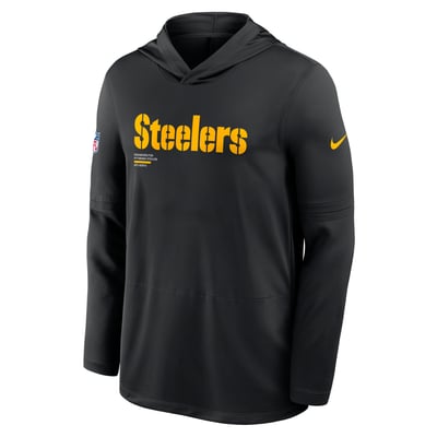 Pittsburgh Steelers Nike Sideline Pure Fury Performance Long Sleeve Hooded T-Shirt - Black