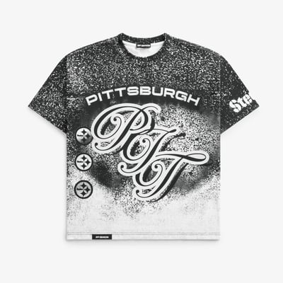Pittsburgh Steelers Off Season Unisex Jumbo Print Graphic T-Shirt - Charcoal
