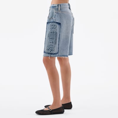 Pittsburgh Steelers Off Season Women's Denim Long Shorts - Blue