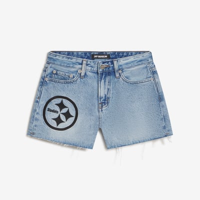 Pittsburgh Steelers Off Season Women's Denim Short Shorts - Blue