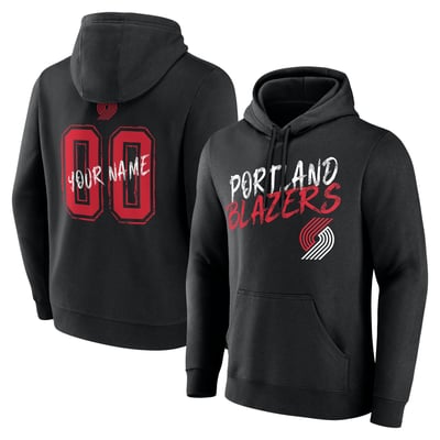 Portland Trail Blazers Hustle Custom Pullover Hoodie - Black