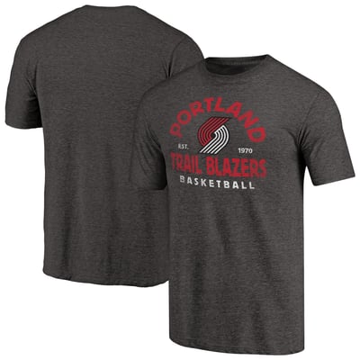 Portland Trail Blazers Vintage Arch Tri-Blend T-Shirt - Black