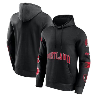 Portland Trail Blazers Fanatics Home Court Pullover Hoodie - Black