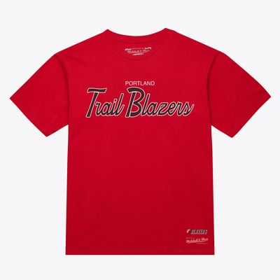 Portland Trail Blazers Mitchell & Ness Vintage Wordmark T-Shirt - Red