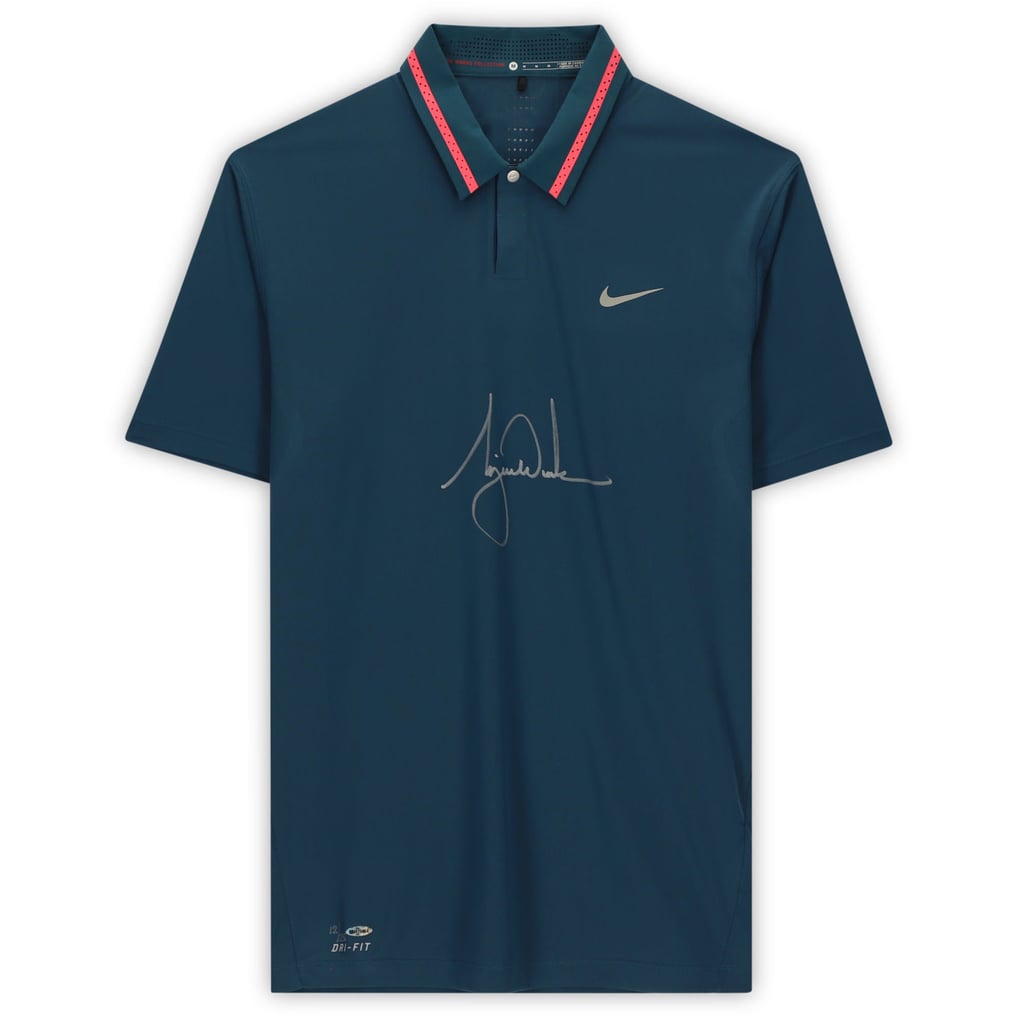 Tiger Woods Autographed SP Blue Nike Polo - Upper Deck