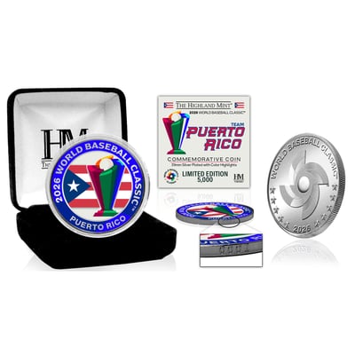 Puerto Rico Baseball Highland Mint 2026 World Baseball Classic Silver Coin