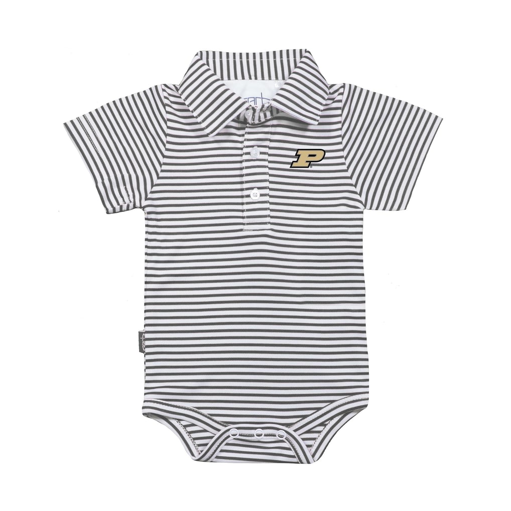 Purdue Boilermakers Garb Infant Carson Polo Bodysuit - Charcoal/White