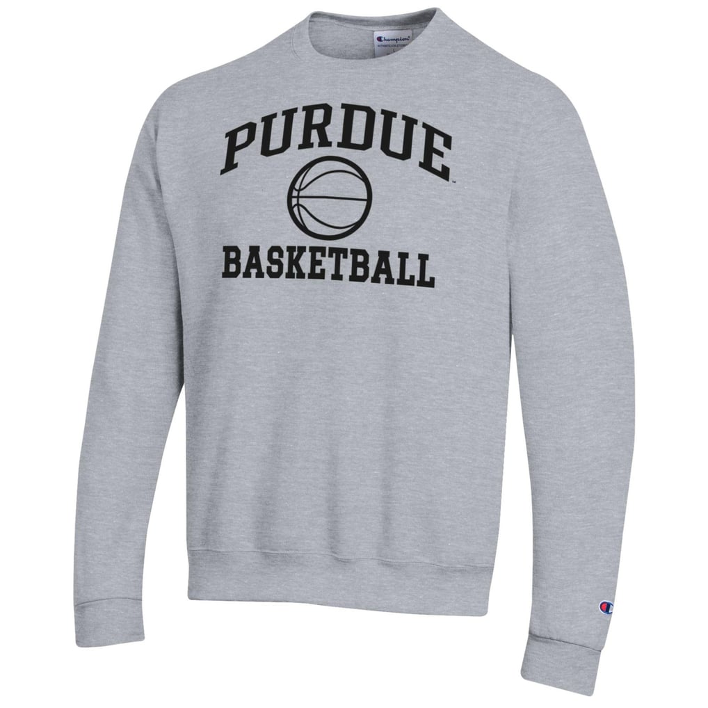 Purdue Boilermakers Champion Basketball Icon Pullover Crewneck Sweatshirt - Heather Gray