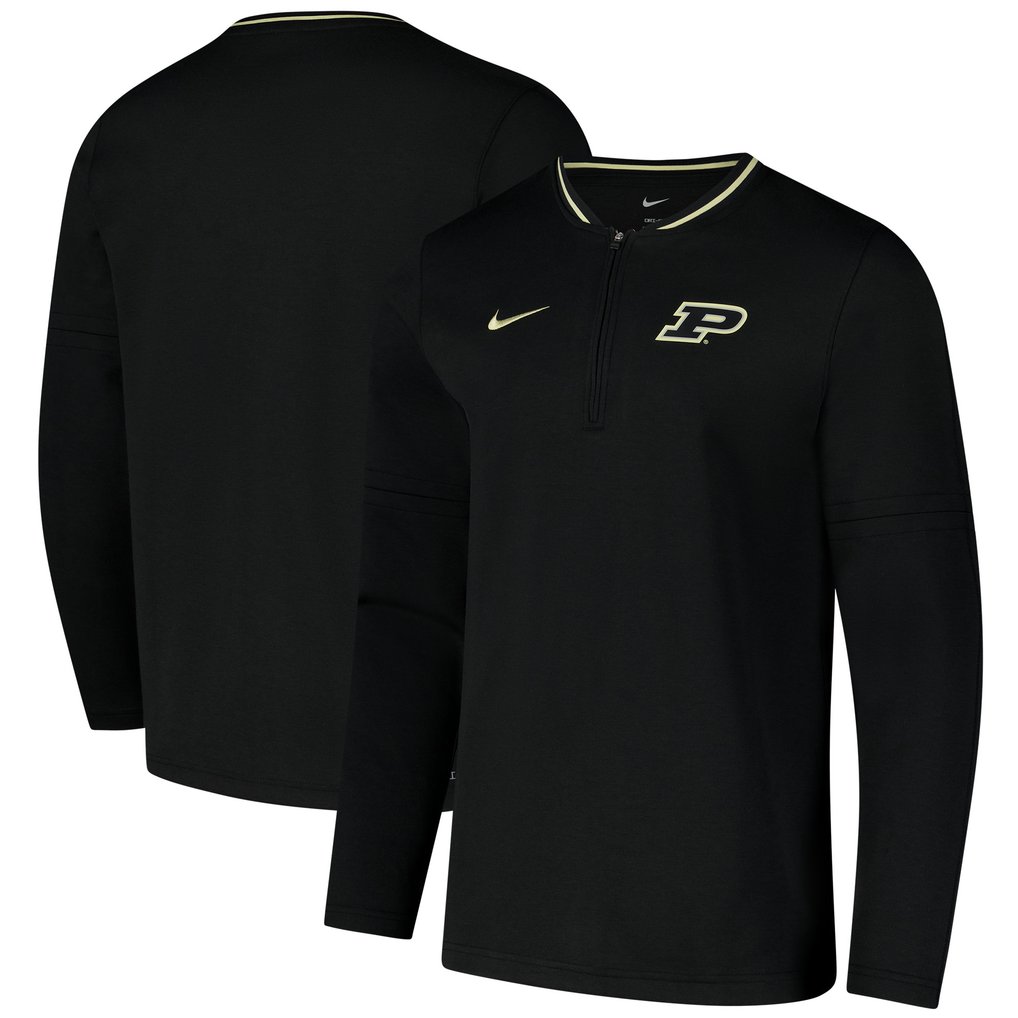 Purdue Boilermakers Nike Coaches Quarter-Zip Jacket - Black
