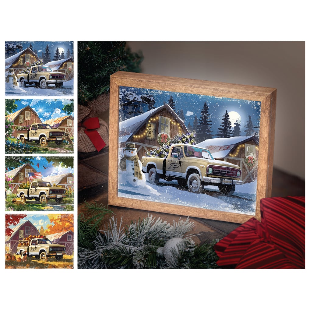 Purdue Boilermakers 12" x 11" Four Seasons LED Light Box