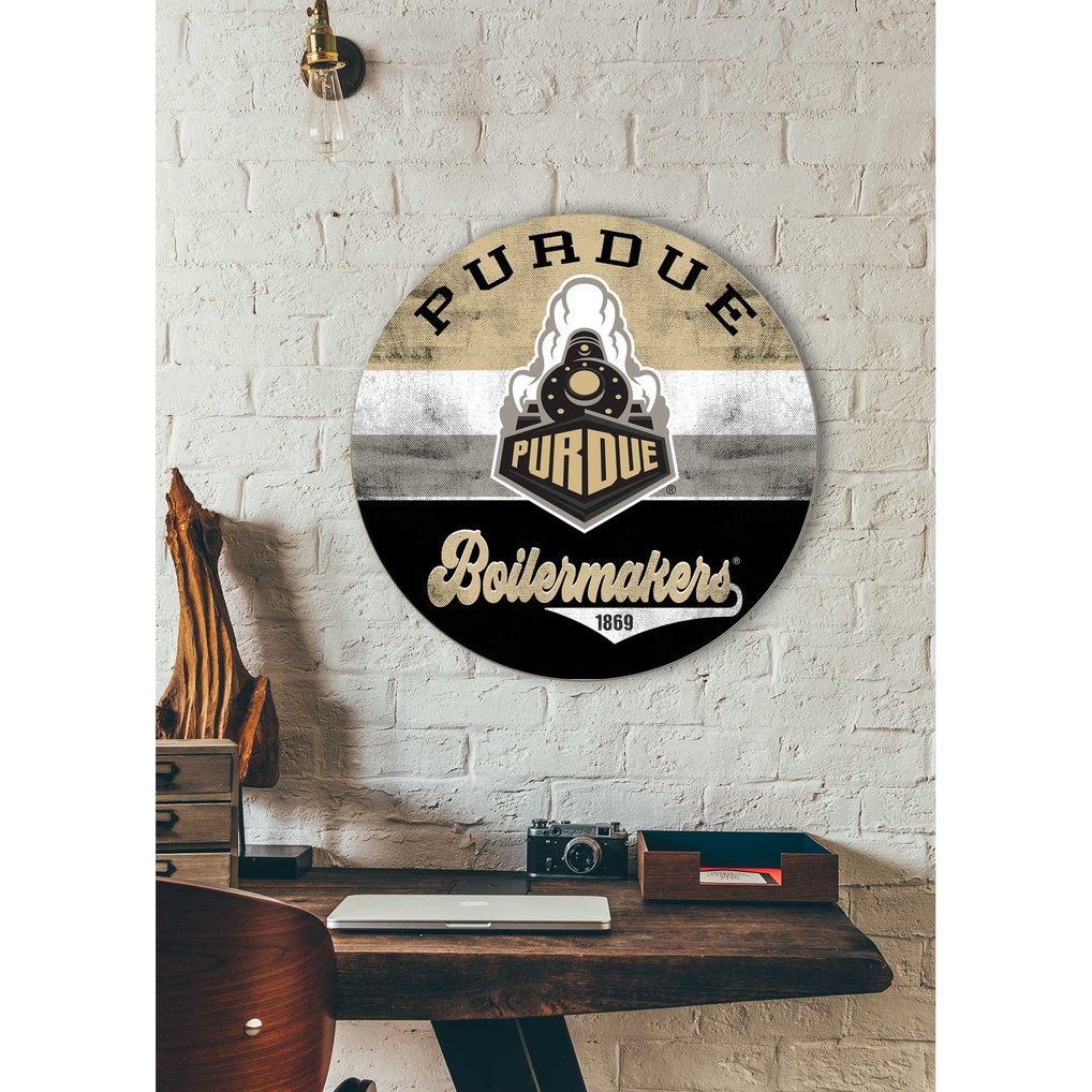 Purdue Boilermakers 20'' x 20'' Retro Logo Circle Sign