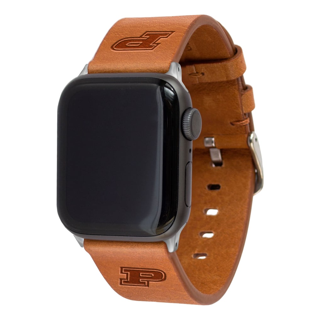 Purdue Boilermakers Leather Apple Watch Band - Tan