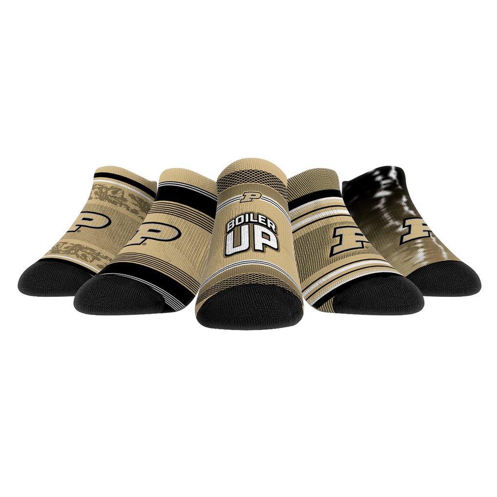 Purdue Boilermakers Rock Em Socks Unisex Super Fan Five-Pack Low-Cut Socks Set