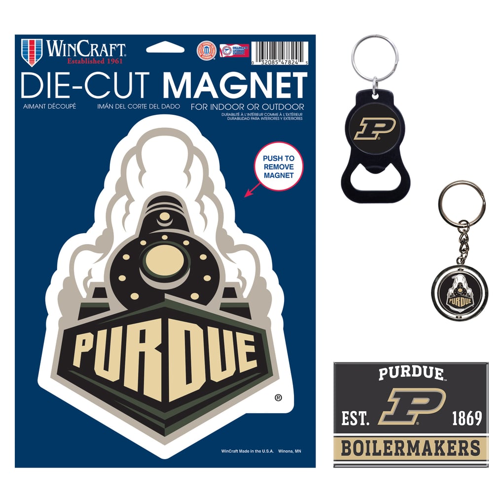 Purdue Boilermakers WinCraft 4-Pack Key Rings and Magnets Set