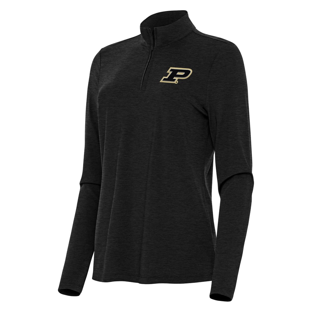  Purdue Boilermakers Antigua Women's Bright Quarter-Zip Top - Heather Black