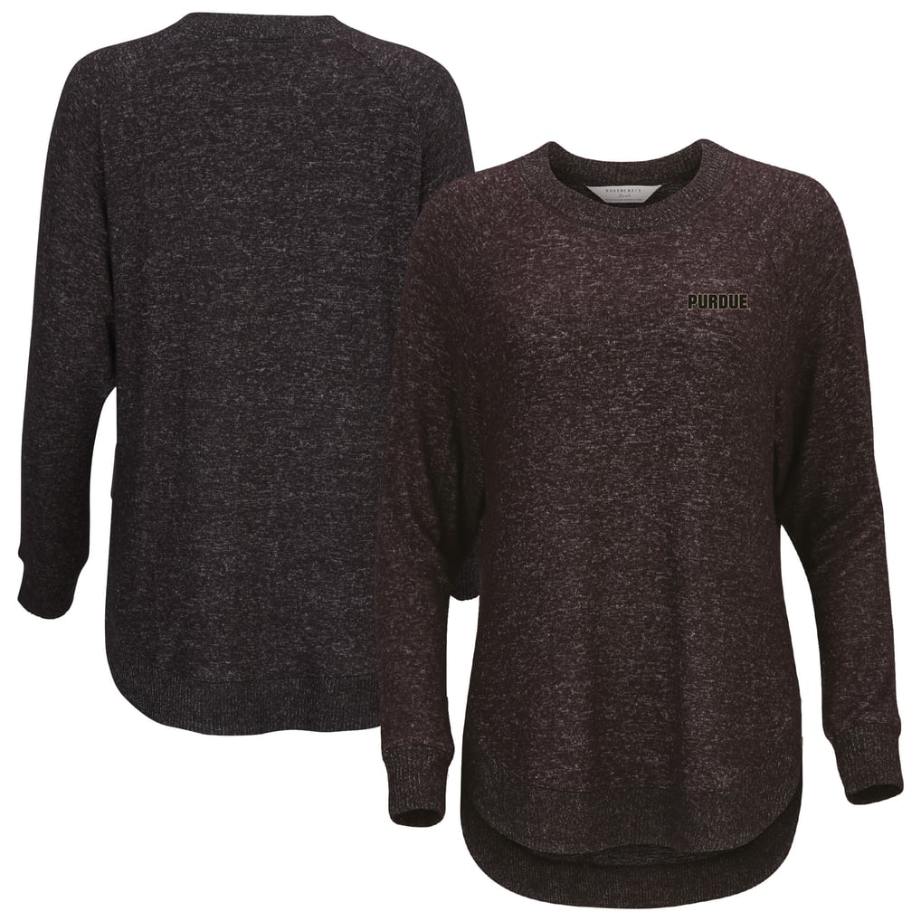 Purdue Boilermakers Women's Black Oversized Cuddle Raglan Tri-Blend Pullover Sweatshirt