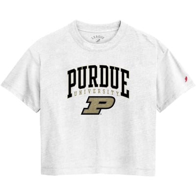  Purdue Boilermakers League Collegiate Wear Women's Intramural Midi Tri-Blend T-Shirt - White