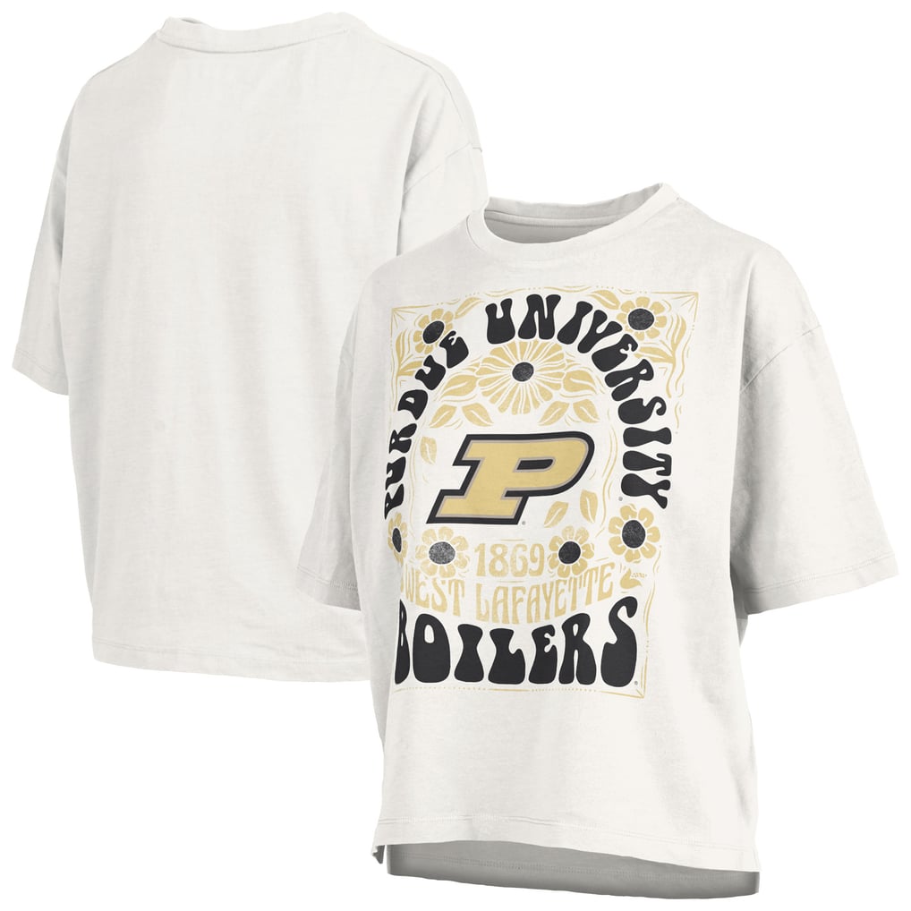 Purdue Boilermakers Pressbox Women's Harmony Oversized Slub T-Shirt - White