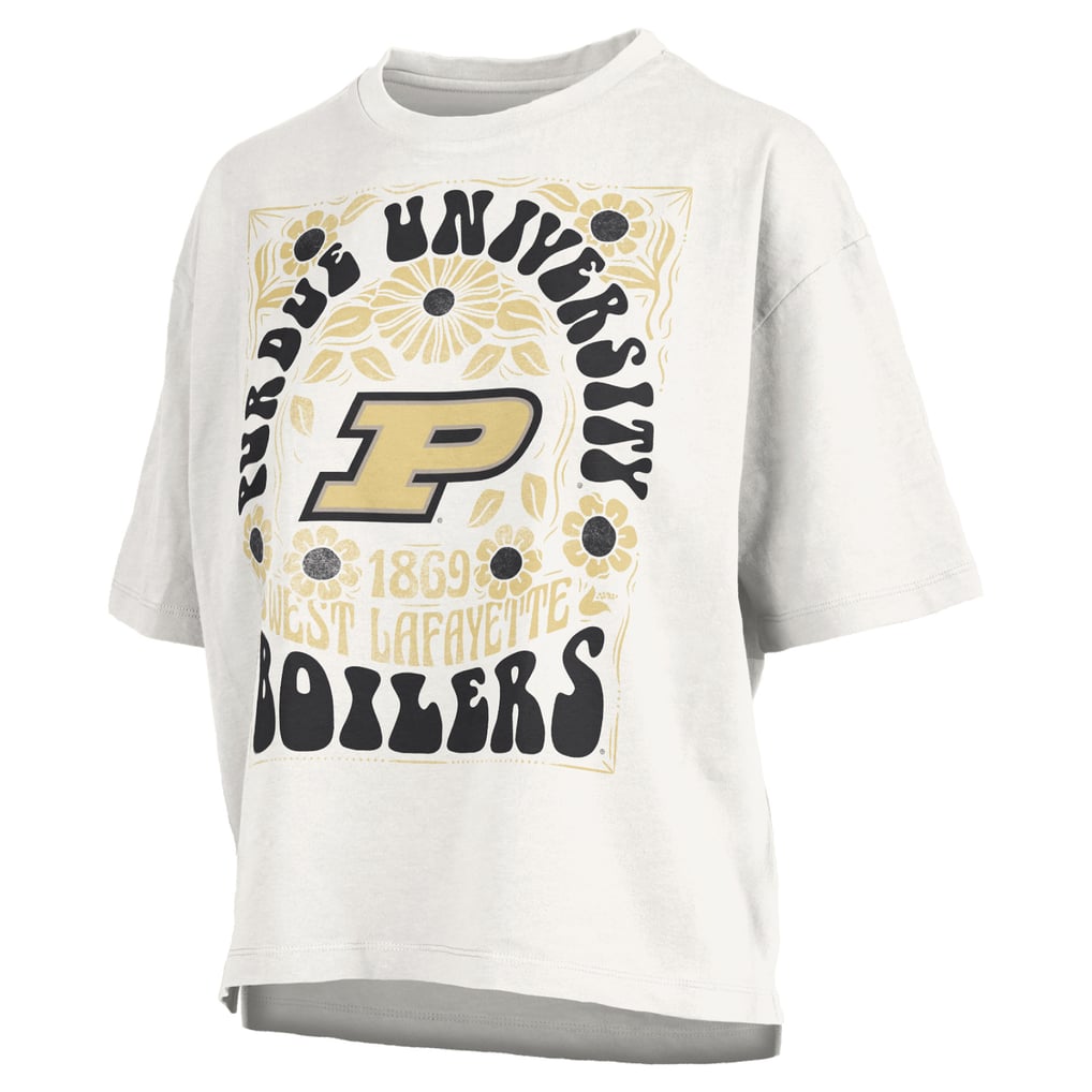 Purdue Boilermakers Pressbox Women's Harmony Oversized Slub T-Shirt - White