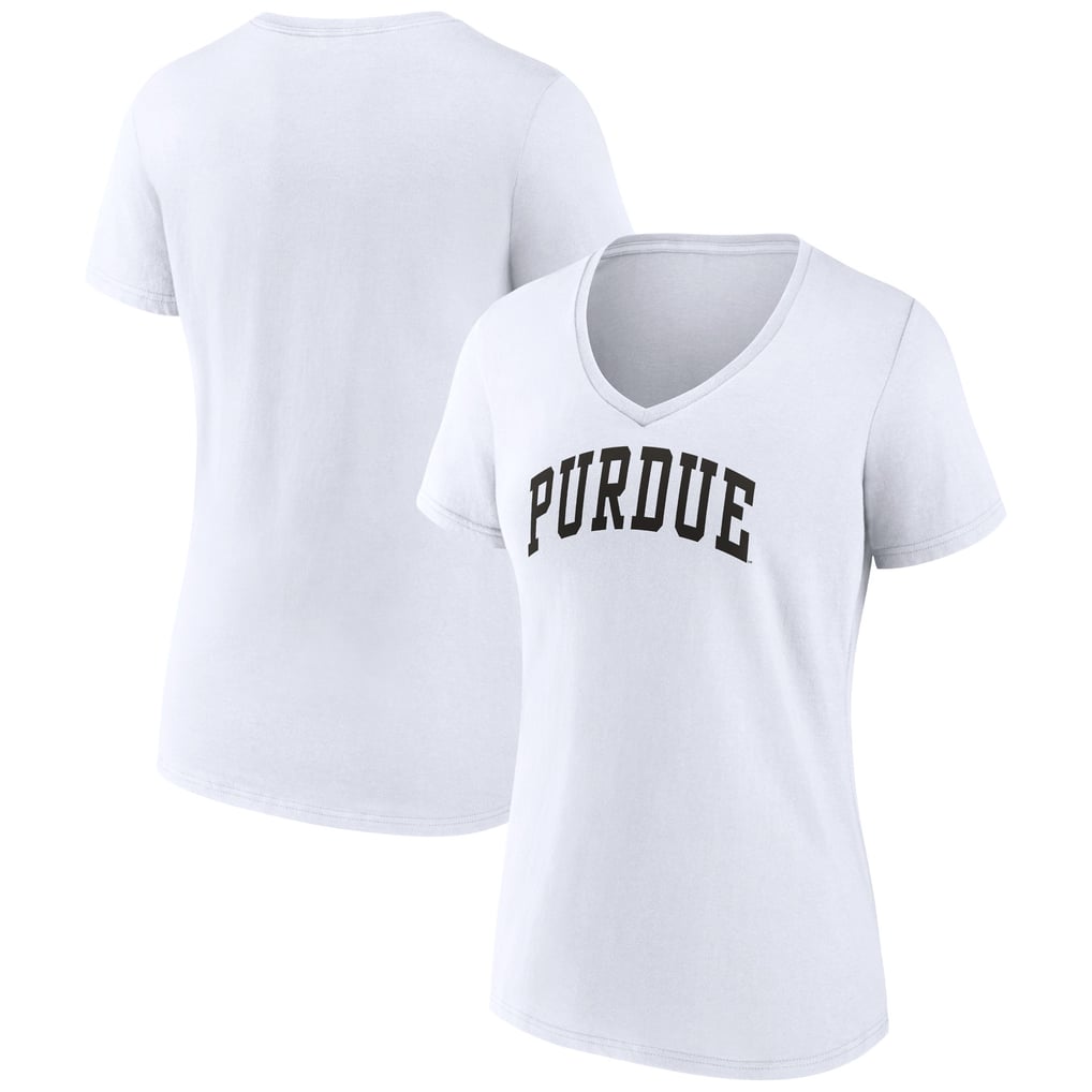Purdue Boilermakers Women's Basic Arch V-Neck T-Shirt - White