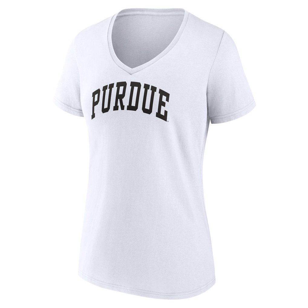 Purdue Boilermakers Women's Basic Arch V-Neck T-Shirt - White
