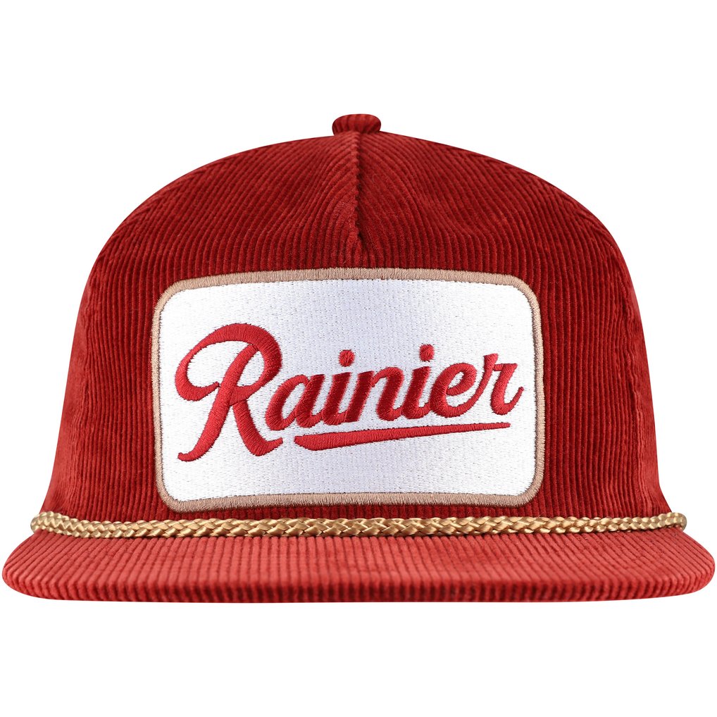 Rainier Corduroy Rope Golf Snapback Hat - Red