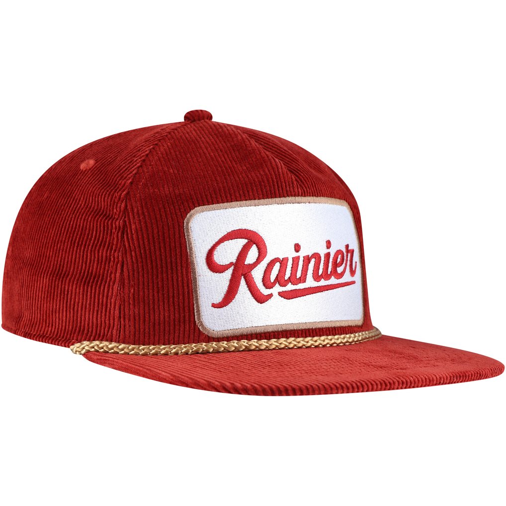 Rainier Corduroy Rope Golf Snapback Hat - Red
