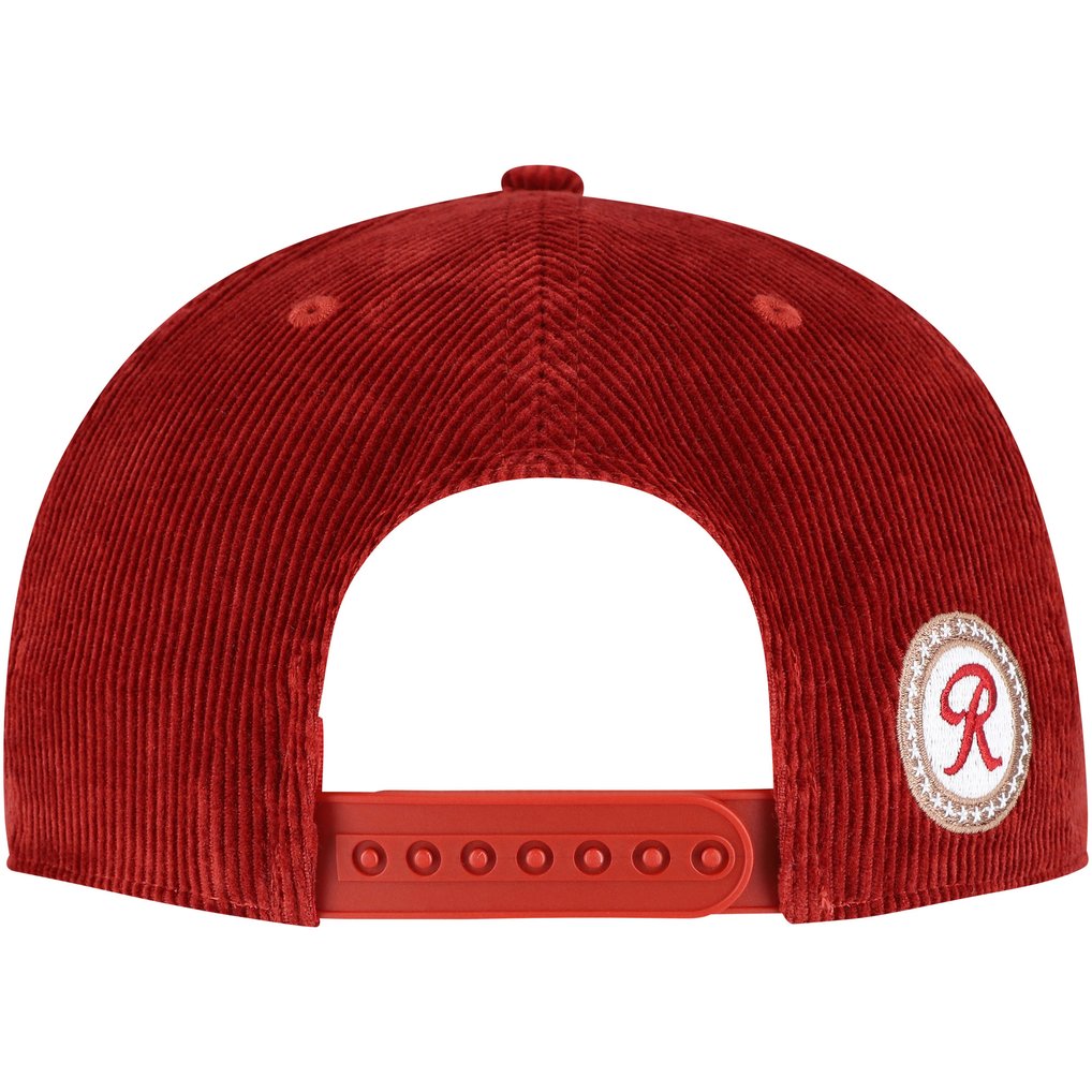 Rainier Corduroy Rope Golf Snapback Hat - Red