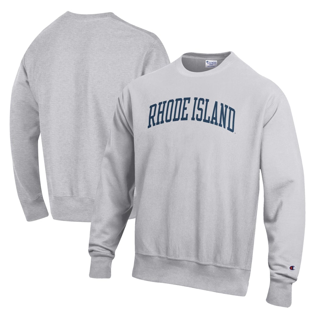 Rhode Island Rams Champion Reverse Weave Fleece Crewneck Sweatshirt - Heathered Gray
