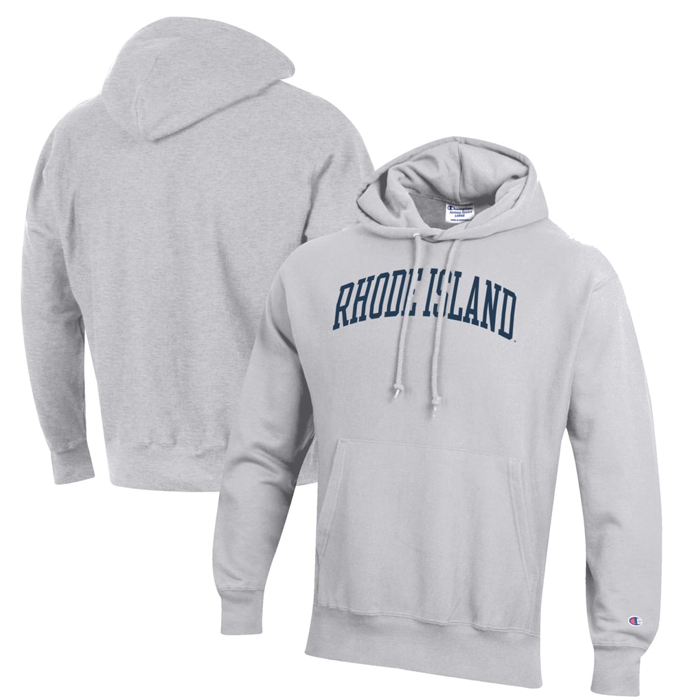 Rhode Island Rams Champion Reverse Weave Fleece Pullover Hoodie - Heathered Gray