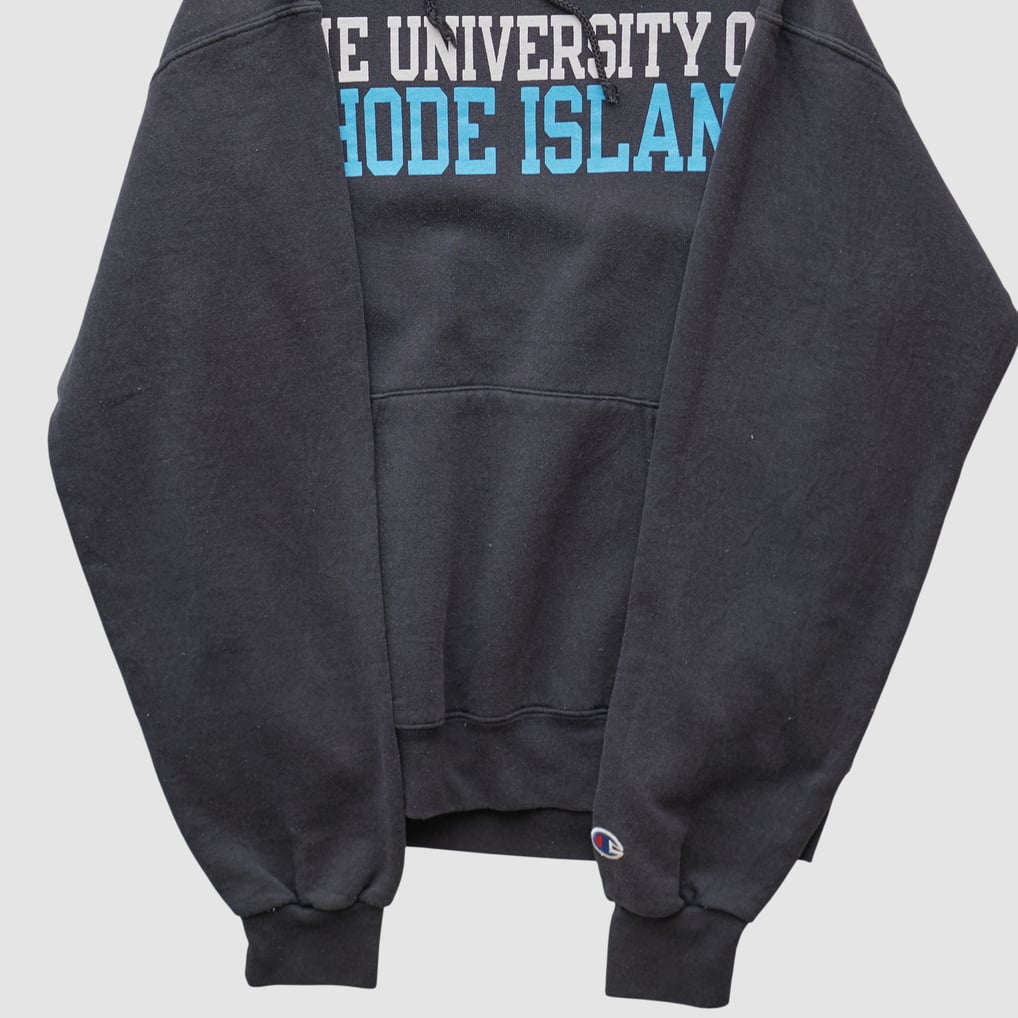 Rhode Island Rams Champion 2000s Hooded Pullover Sweatshirt - Black - XS by Fanatics Real Vintage