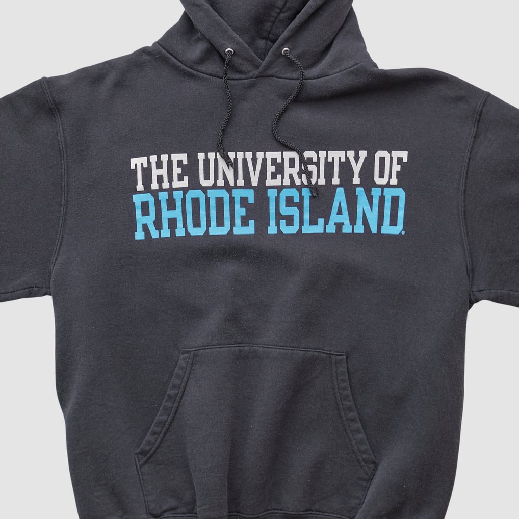 Rhode Island Rams Champion 2000s Hooded Pullover Sweatshirt - Black - XS by Fanatics Real Vintage