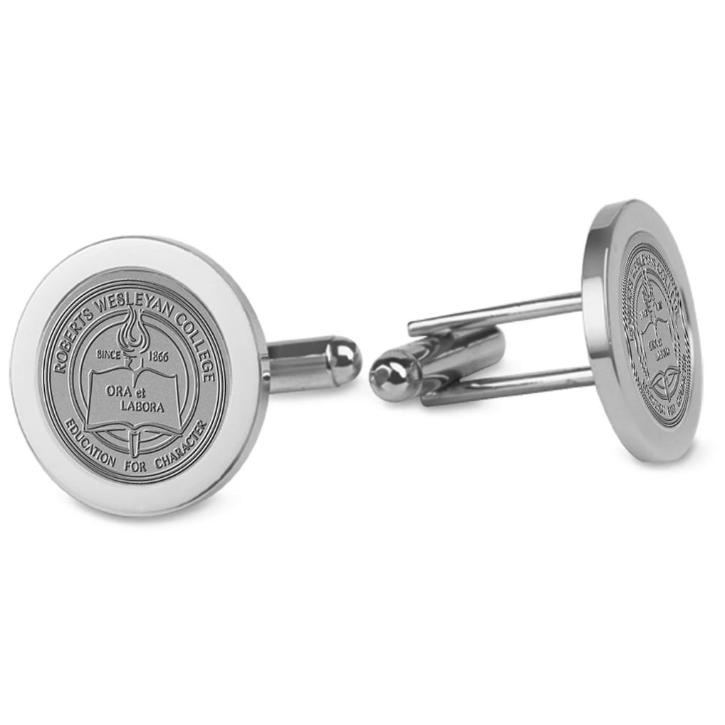 Roberts Wesleyan Redhawks Cufflinks - Silver