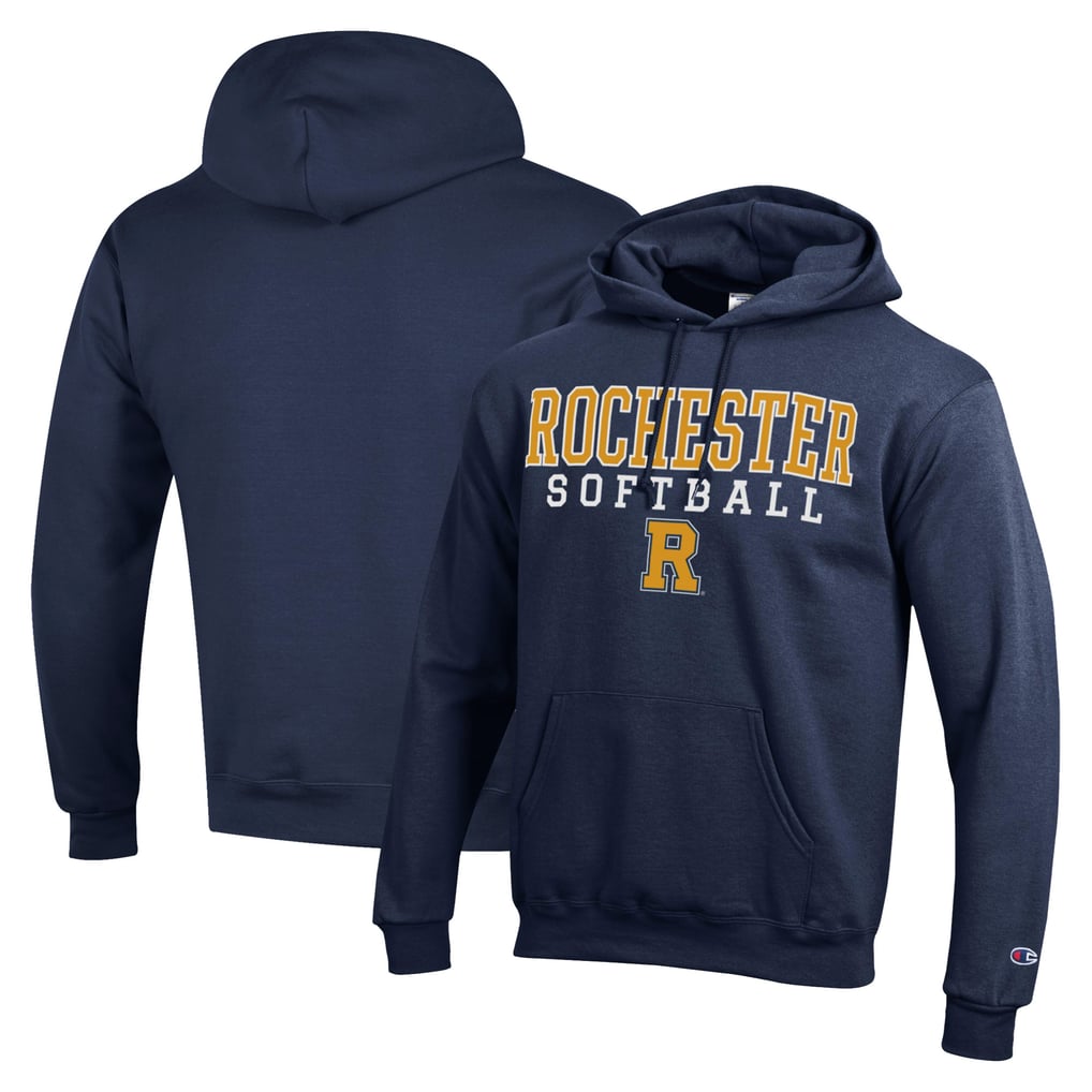  Rochester Yellow Jackets Champion Stack Logo Softball Powerblend Pullover Hoodie - Navy