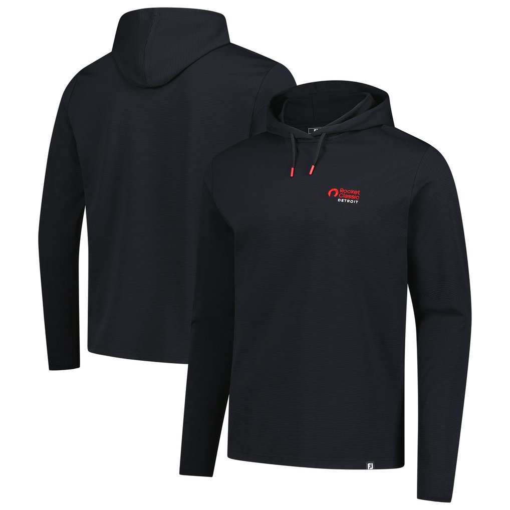 Rocket Classic FootJoy Ottoman Jacquard Pullover Hoodie - Black
