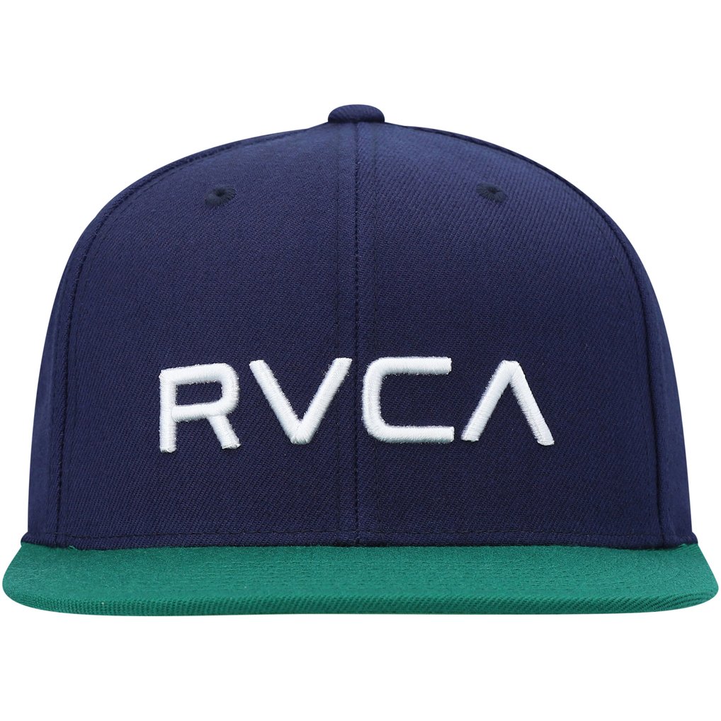 RVCA Logo Twill II Snapback Hat - Navy/Green